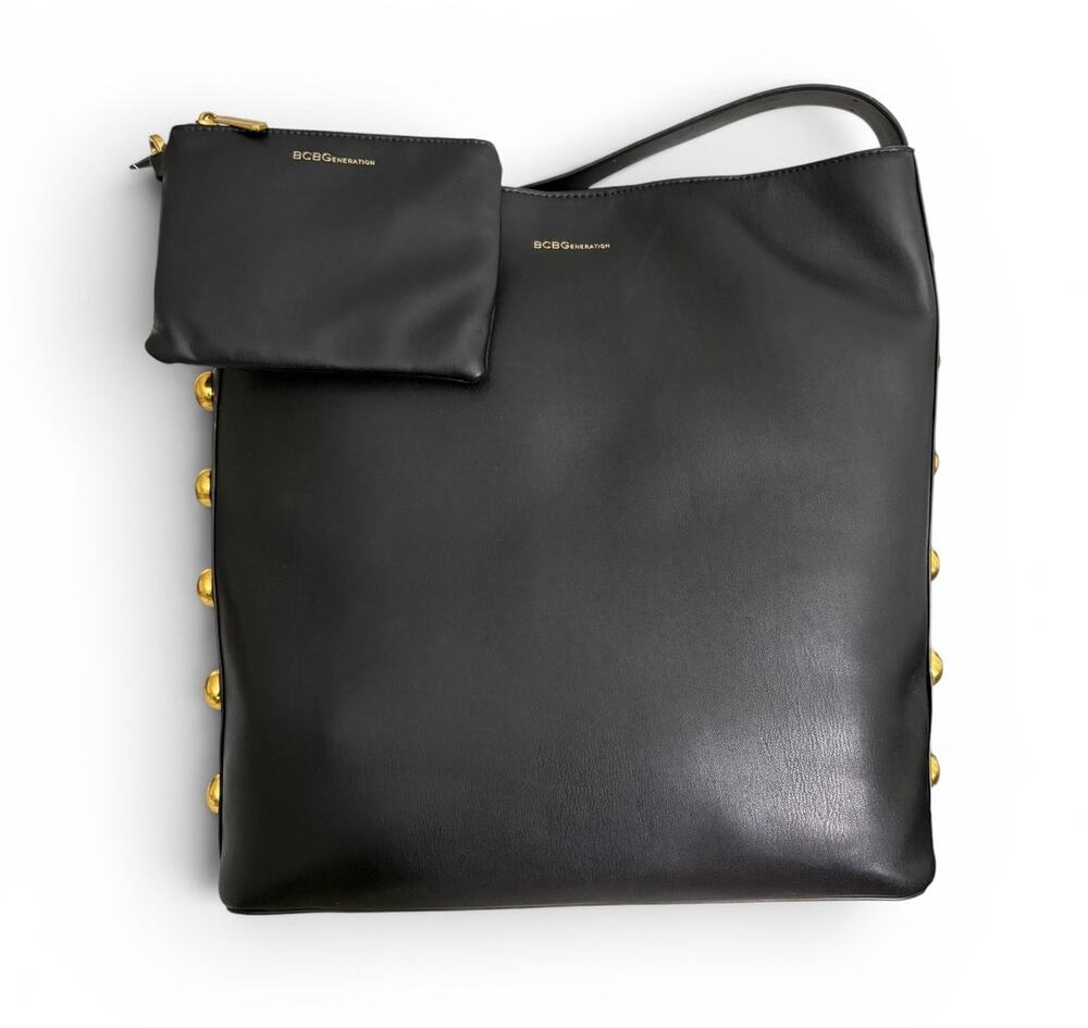 BCBGeneration Black Leather Shoulder Bag with Detachable Coin Purse